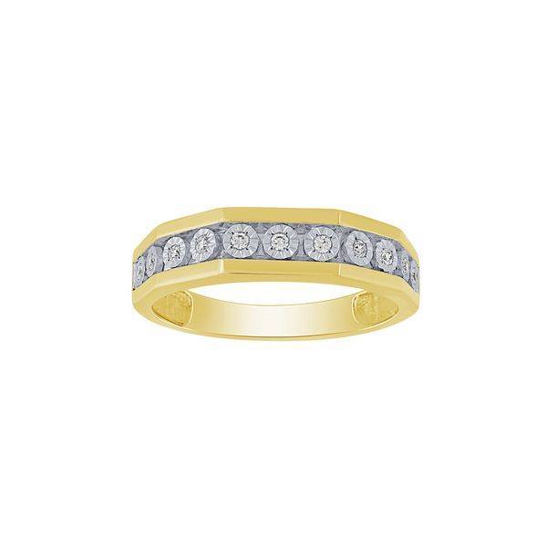 10k White Gold 0.13 ctw Diamond Men's Band