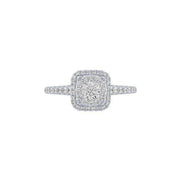 14k white gold 0.77 ctw Diamond Halo Engagement Ring