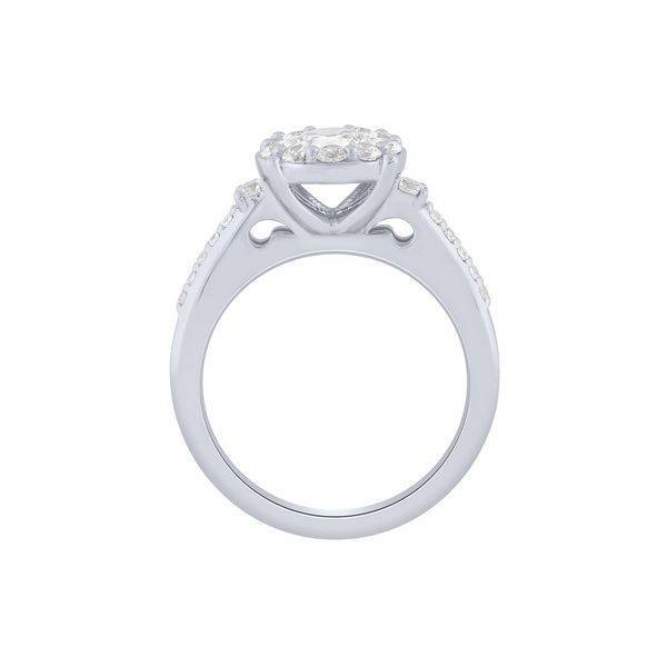 14k white gold 1.25 ctw Diamond Round Halo Band