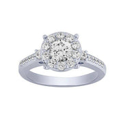 14k white gold 1.25 ctw Diamond Round Halo Band