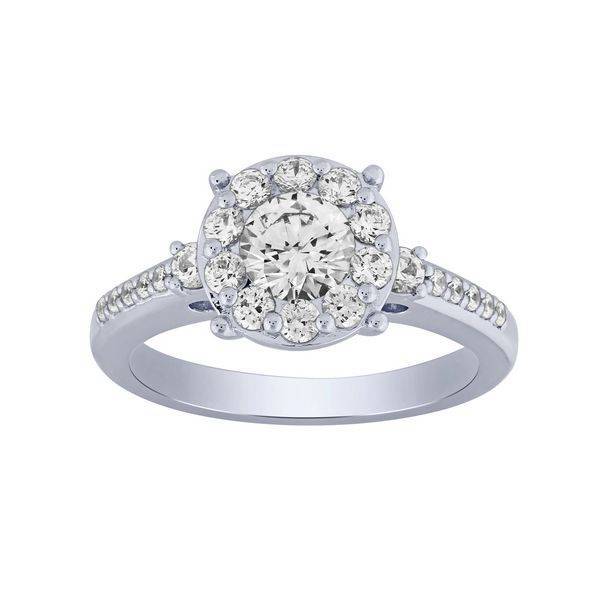 14k white gold 1.25 ctw Diamond Round Halo Band