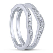 14k White Gold 0.20 ctw Diamond Ring Guard