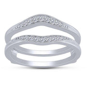 14k White Gold 0.20 ctw Diamond Ring Guard