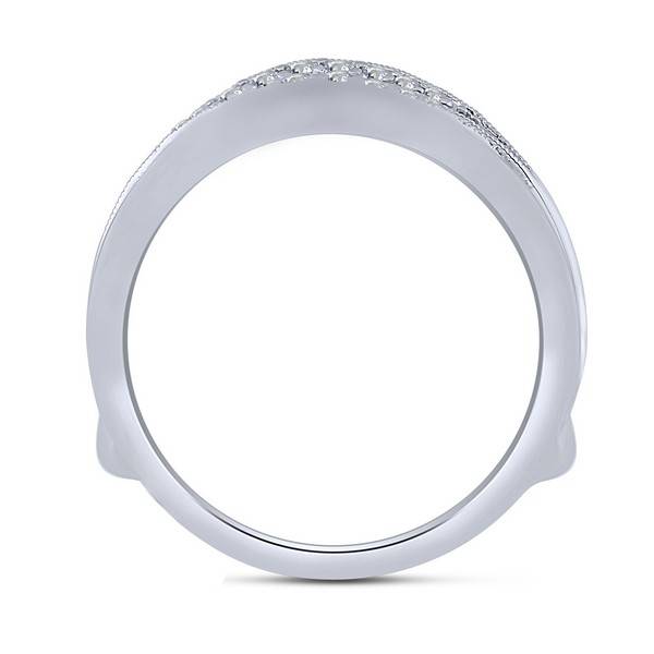 14k White Gold 0.20 ctw Diamond Ring Guard