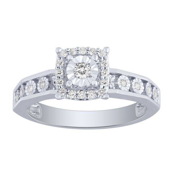 10K WHITE GOLD 0.21 CTW Diamond Engagement RING