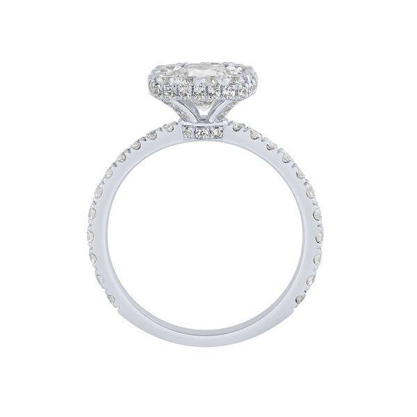 14k white gold 1.80 ctw Diamond Halo Cushion Engagement Ring
