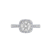 14k white gold 1.80 ctw Diamond Halo Cushion Engagement Ring