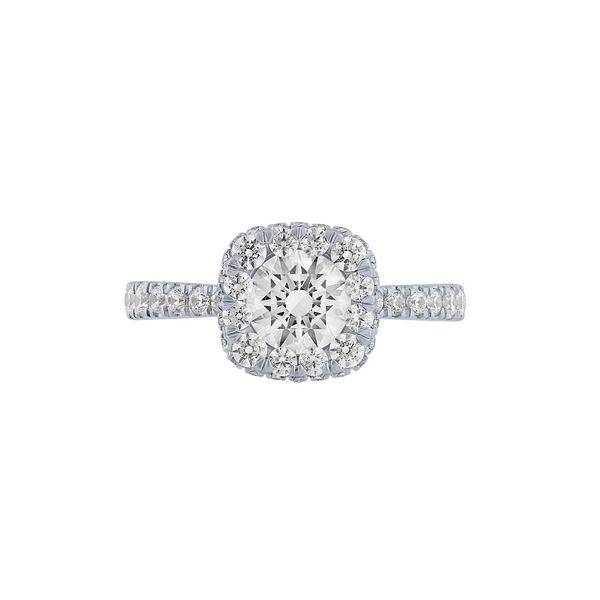 14k white gold 1.80 ctw Diamond Halo Cushion Engagement Ring