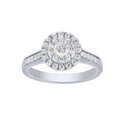 14k White Gold 0.75 ctw diamond Round Halo Bridal Set