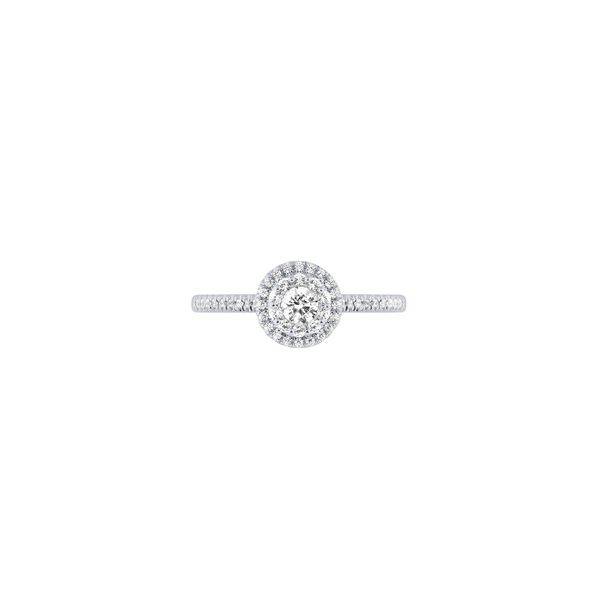 White Gold Round Cut Halo Diamond Engagement Ring