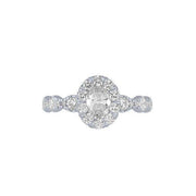 14k white gold 1.70 ctw Diamond Halo Engagement Ring
