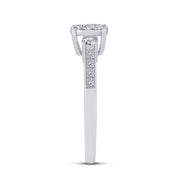 14K White Gold 0.63 CTW 3 Stone Diamond Ring