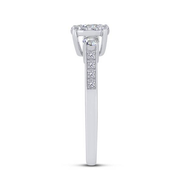 14K White Gold 0.63 CTW 3 Stone Diamond Ring