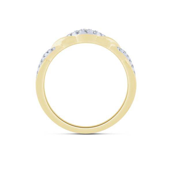 14K Yellow Gold 0.15 ctw Twisted Diamond Anniversary Band
