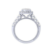 14K White Gold 1.20 CTW DIAMOND Cushion Halo Engagement Ring