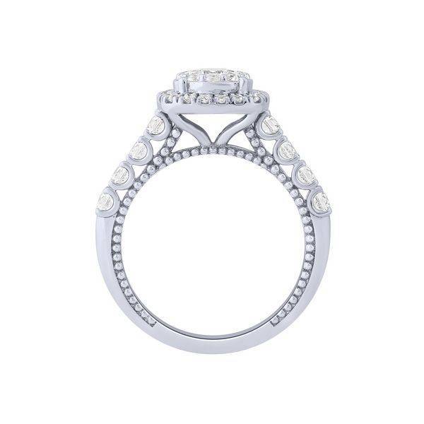 14K White Gold 1.20 CTW DIAMOND Cushion Halo Engagement Ring