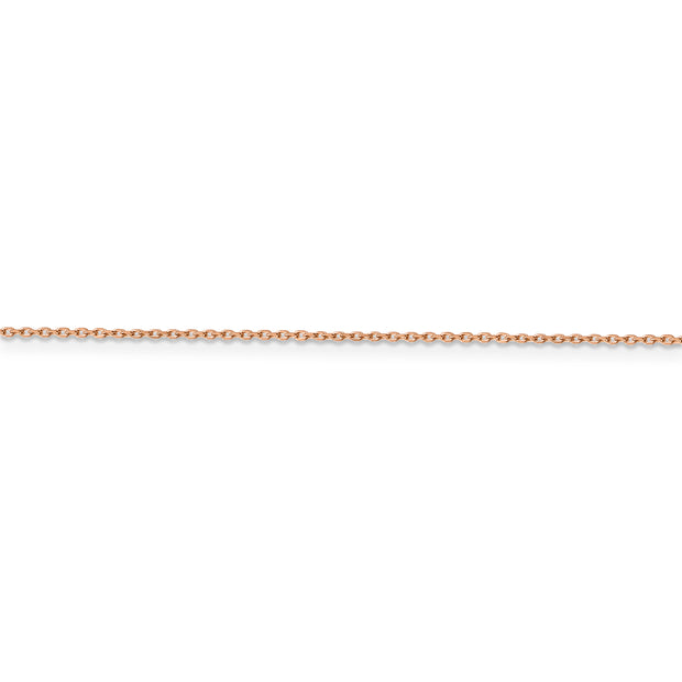 14k Rose Gold 1.0mm 20in D/C Cable Chain