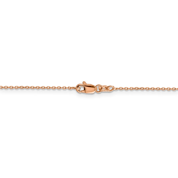14k Rose Gold 1.0mm 20in D/C Cable Chain