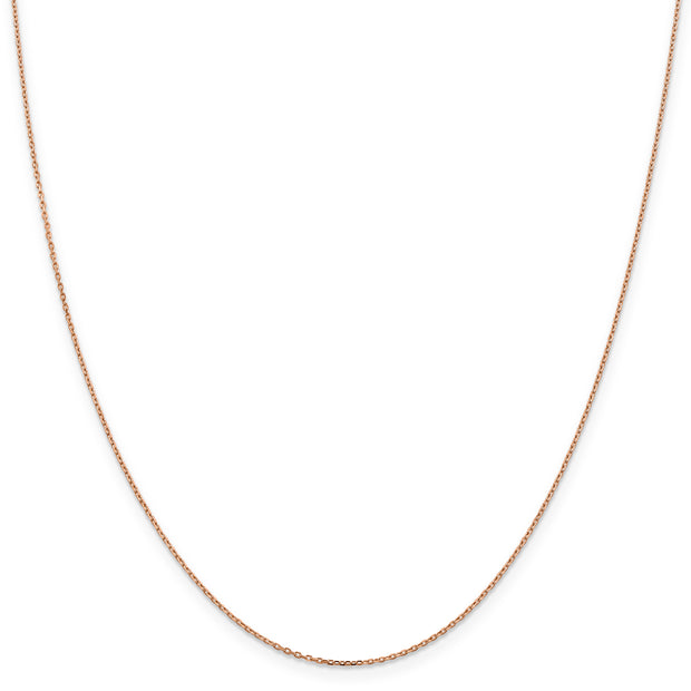 14k Rose Gold 1.0mm 20in D/C Cable Chain