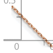 14k Rose Gold 0.8mm 10in D/C Cable Chain