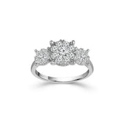 10K White Gold 0.5 ctw 3 Stone Diamond Ring
