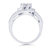 14K White Gold 0.98 CTW Round Diamond Engagement Ring