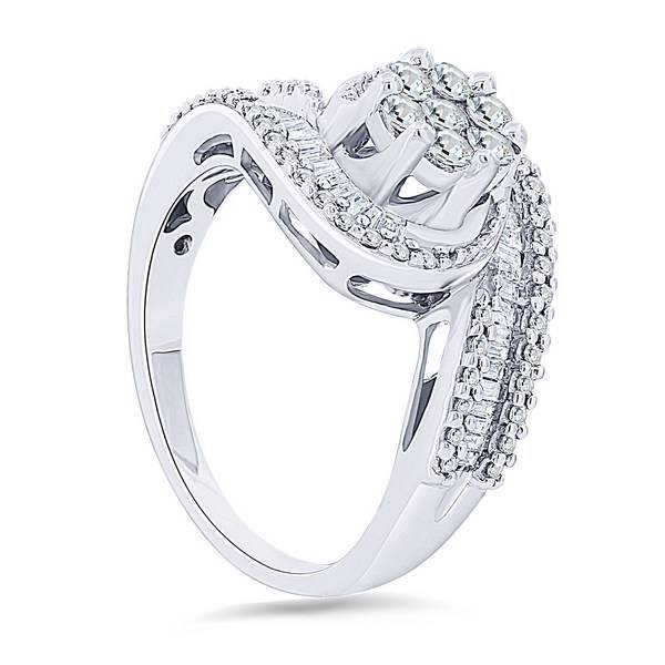 14K White Gold 0.98 CTW Round Diamond Engagement Ring