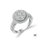 14k White Gold 2 ctw Diamond Round Bridal Set