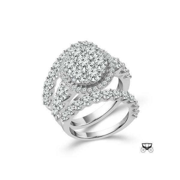 14k White Gold 2 ctw Diamond Round Bridal Set