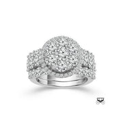 14k White Gold 2 ctw Diamond Round Bridal Set