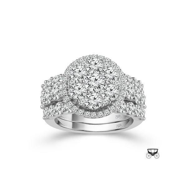 14k White Gold 2 ctw Diamond Round Bridal Set