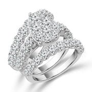 10K White Gold 4.00 CtW Pear DIAMOND Bridal Set