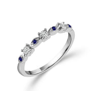 10k white gold 0.06 ctw blue sapphire band