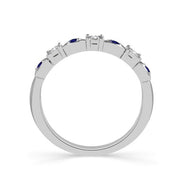 10k white gold 0.06 ctw blue sapphire band
