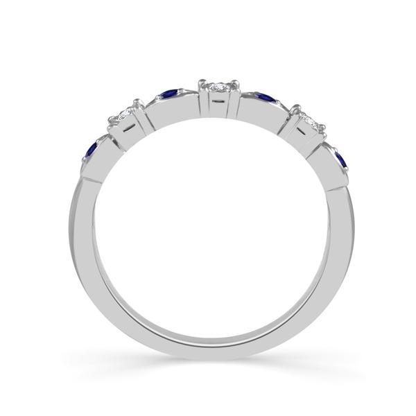 10k white gold 0.06 ctw blue sapphire band