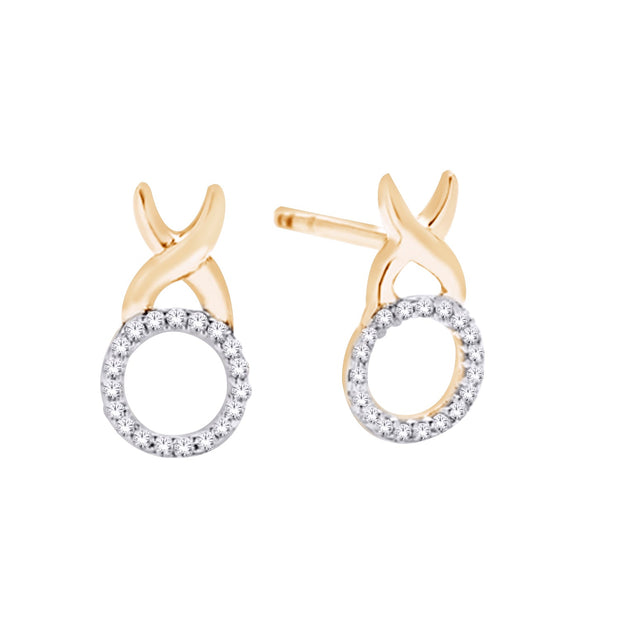 10K YELLOW GOLD 0.10 CTW DIAMOND FASHION EARRINGS