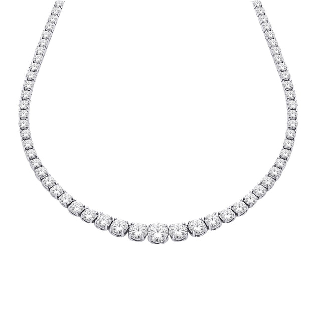 14K WHITE GOLD 3.50 CTW DIAMOND GRADUATING TENNIS NECKLACE