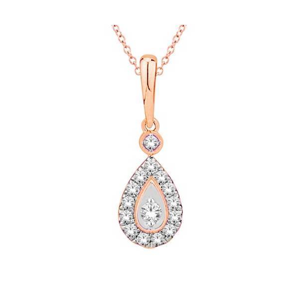 10K Rose Gold 0.25 CTW Diamond TEAR DROP Pendant