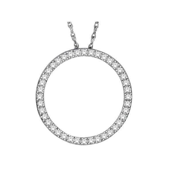 10K White Gold 0.25 CTW Circle Pendant