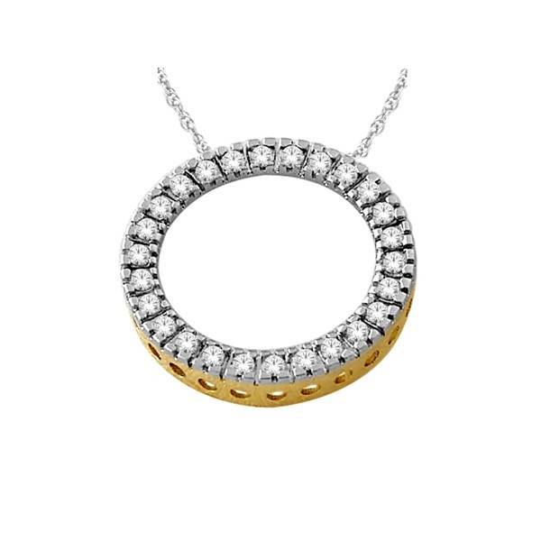 10K Yellow Gold 0.33 CTW DIAMOND Circle Pendant