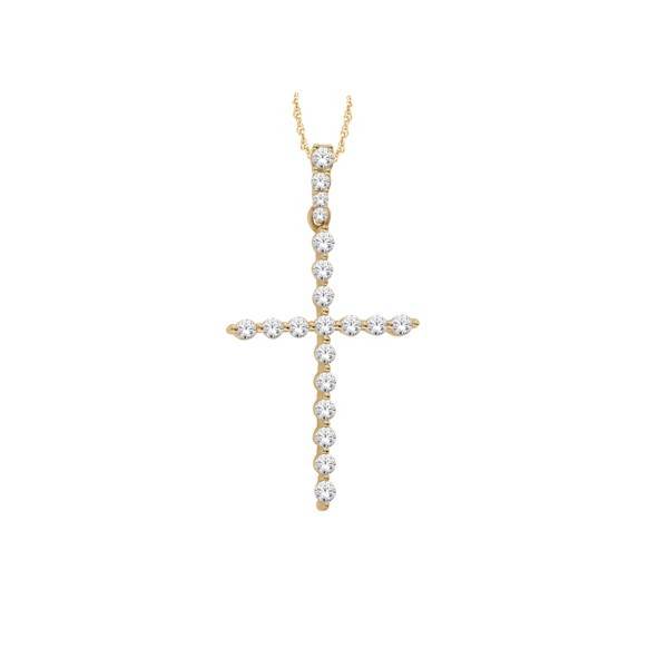10K WHITE GOLD Gold 0.35 CTW DIAMOND CROSS Pendant