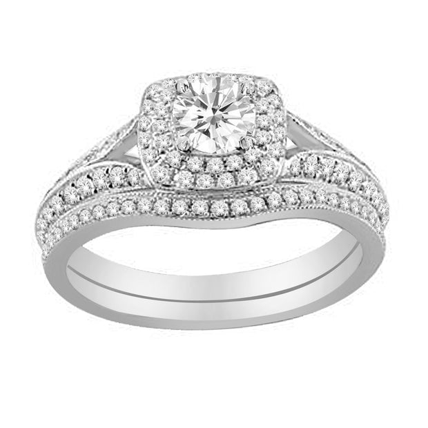 14K WHITE GOLD 1.00 CTW DIAMOND BRIDAL RING