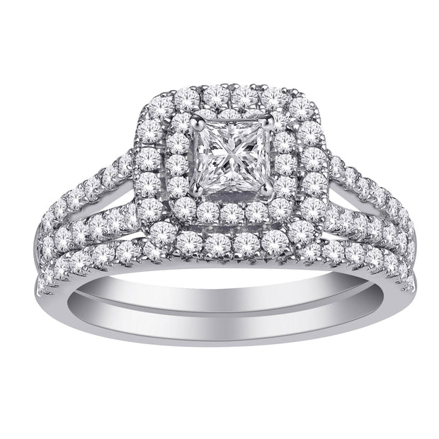 14K WHITE GOLD 1.50 CTW DIAMOND BRIDAL SET
