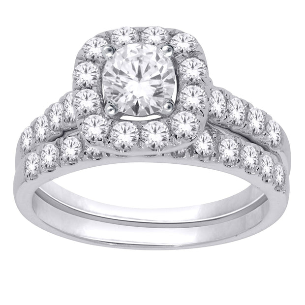 14K WHITE GOLD 1.00 CTW DIAMOND BRIDAL SET