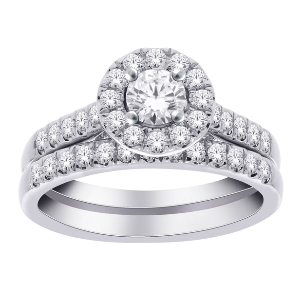 14K WHITE GOLD 1.00 CTW DIAMOND BRIDAL SET