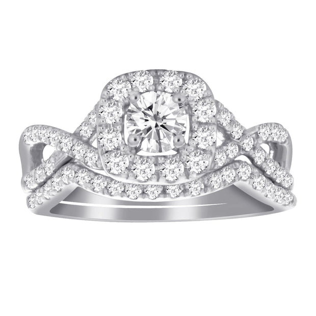 14K white gold 1.00 CTw DIAMOND BRIDAL SET