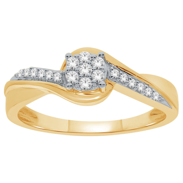 10K yellow gold 0.15 CTw DIAMOND PROMISE RING