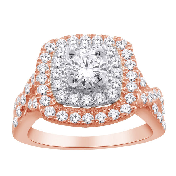 14K rose gold 1.20 CTw DIAMOND ENGAGEMENT RING