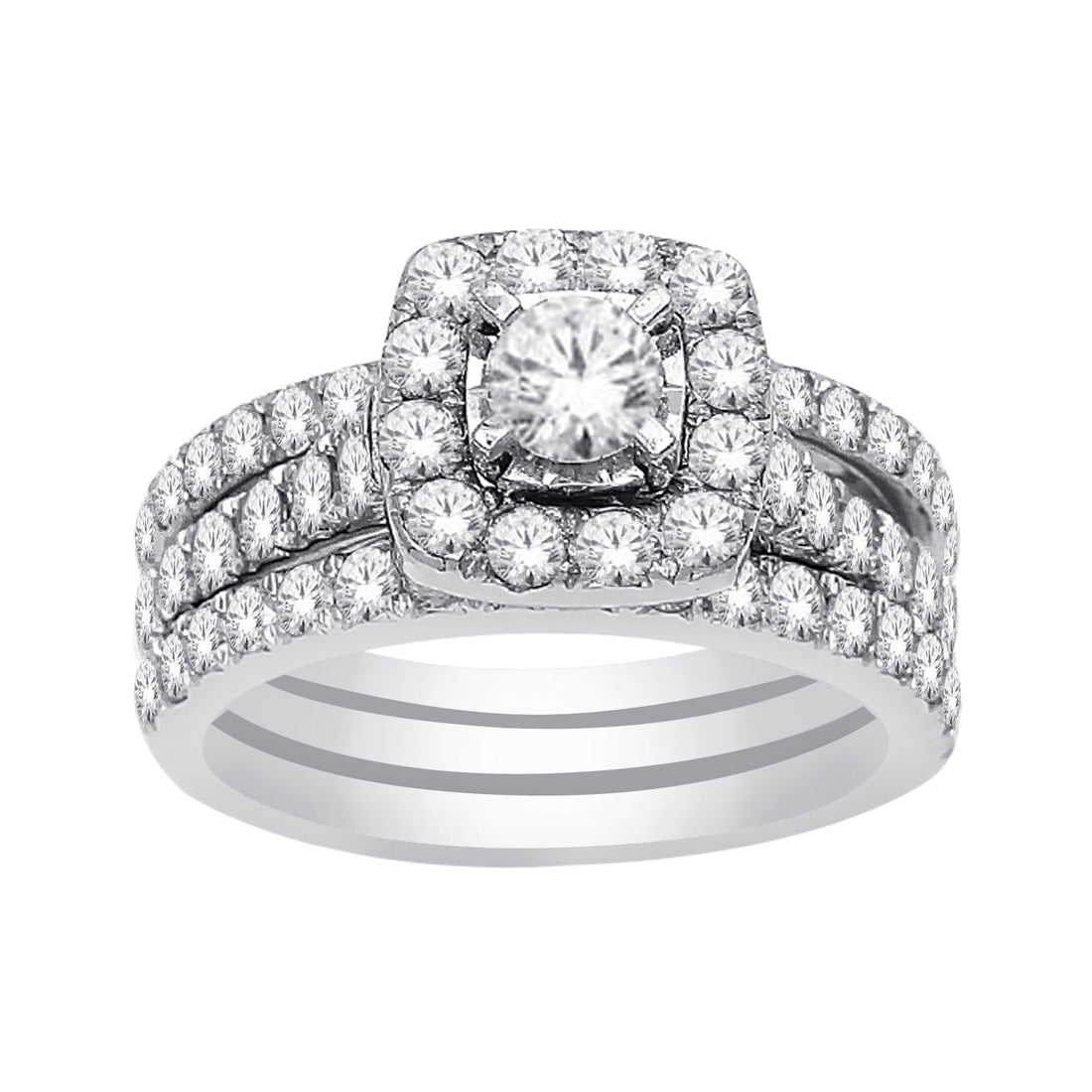 14K White Gold 2.00 ctw Diamond Bridal Set