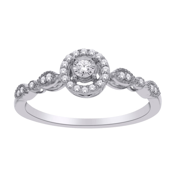 10K White Gold 0.15CTW Diamond Promise Ring